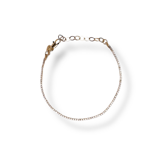 1.2mm CZ 18k Gold Filled Riviera Bracelet