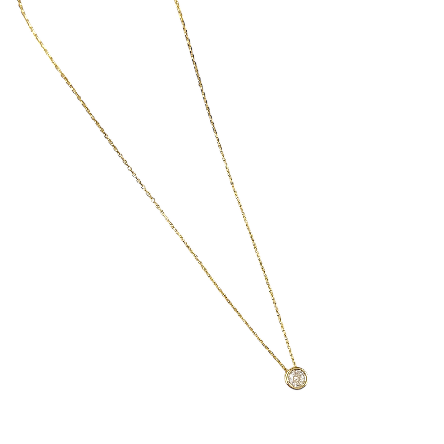 6.5mm Solitaire CZ 18k Gold Filled Necklace