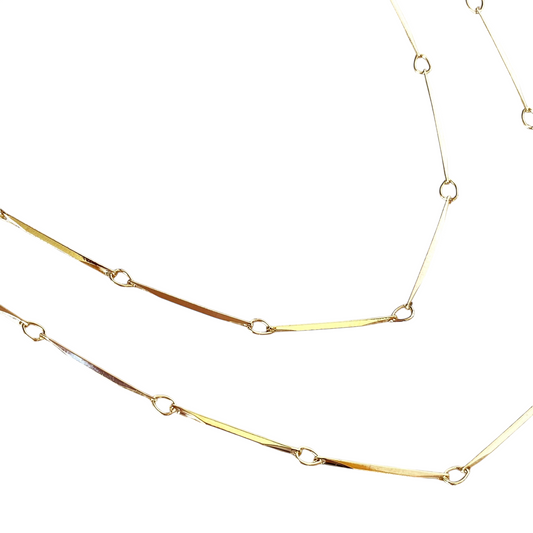 1mm Diamond Cut Straw Chain 18k Gold Filled Necklace