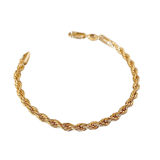4mm Rope Chain 18k Gold Filled Bracelet