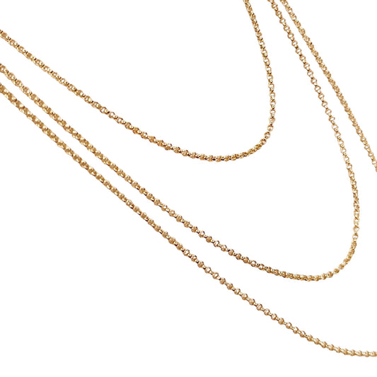 1.5mm Rolo Link Chain 18k Gold Filled Necklace