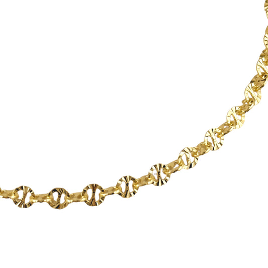 Diamond Cut Mirror Chain 18k Gold Filled Bracelet