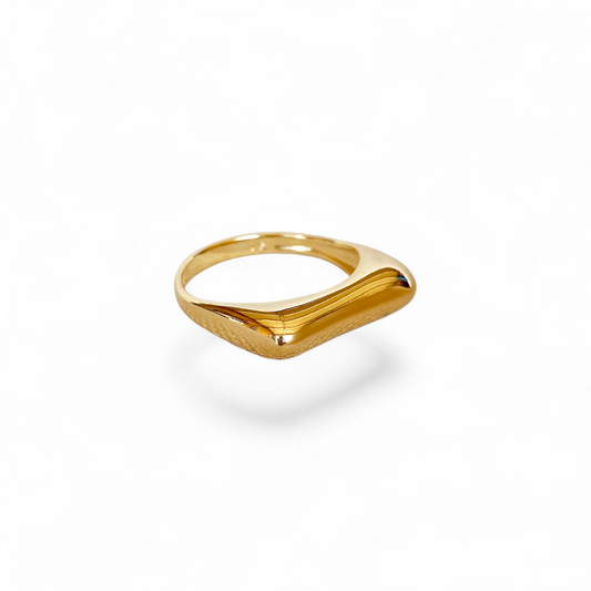 Asymmetric Garnet 18K Gold Filled Ring
