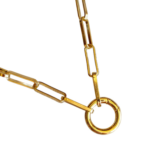 Paperclip Link Chain with Clasp 18k Gold Filled Necklace