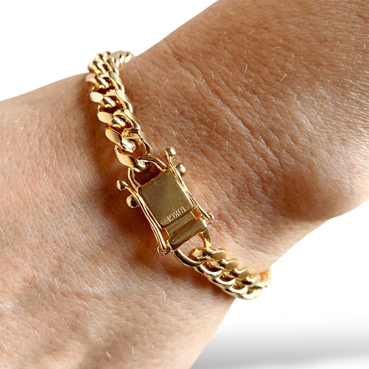 7mm Chunky Cuban 18K Gold Filled Bracelet