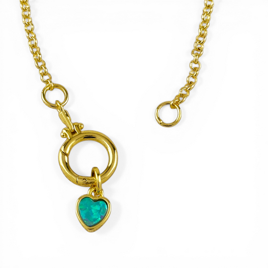 13mm Mini Opal Heart 18K Gold Filled Charm
