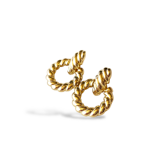 25mm Twisted Dome Drop 18K Gold Filled Earrings
