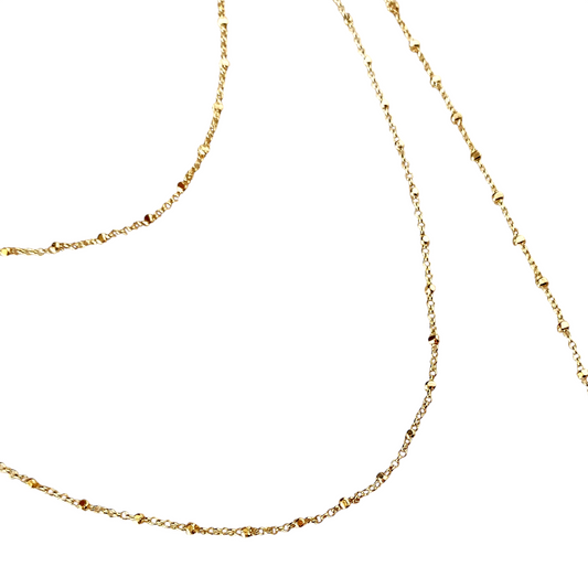 1mm Satellite Chain 18k Gold Filled Necklace