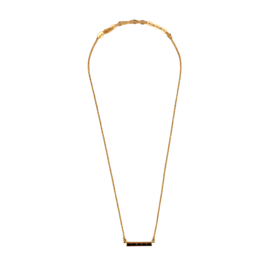 25mm CZ Bar 18k Gold Filled Necklace