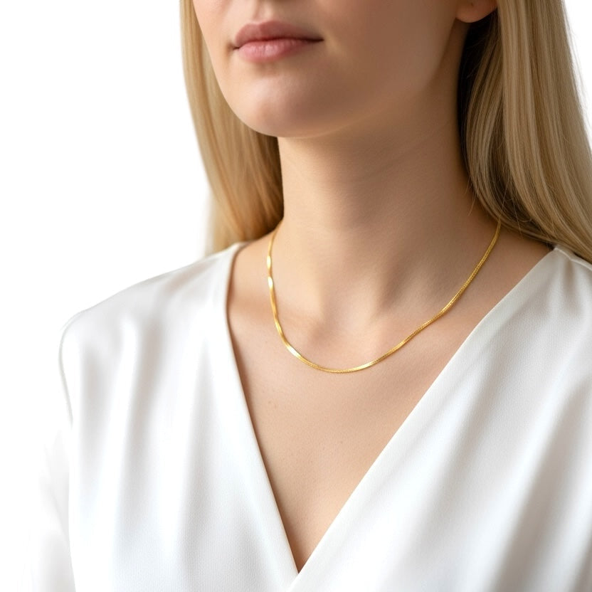 2mm Square Rope Chain 18K Gold Filled Necklace