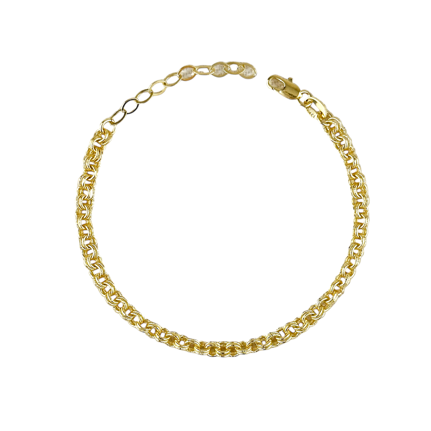 Double Link Rolo Chain 18k Gold Filled Bracelet