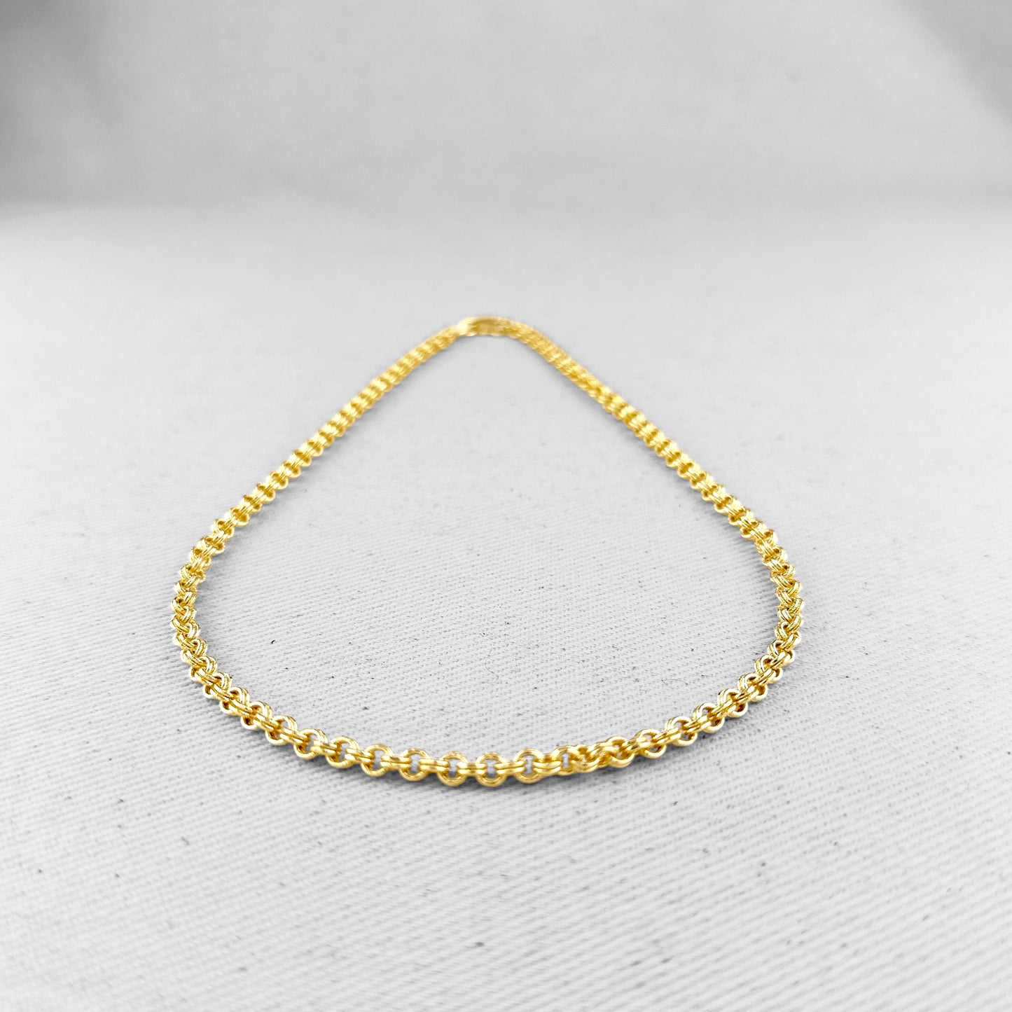 Double Link Rolo Chain 18k Gold Filled Necklace