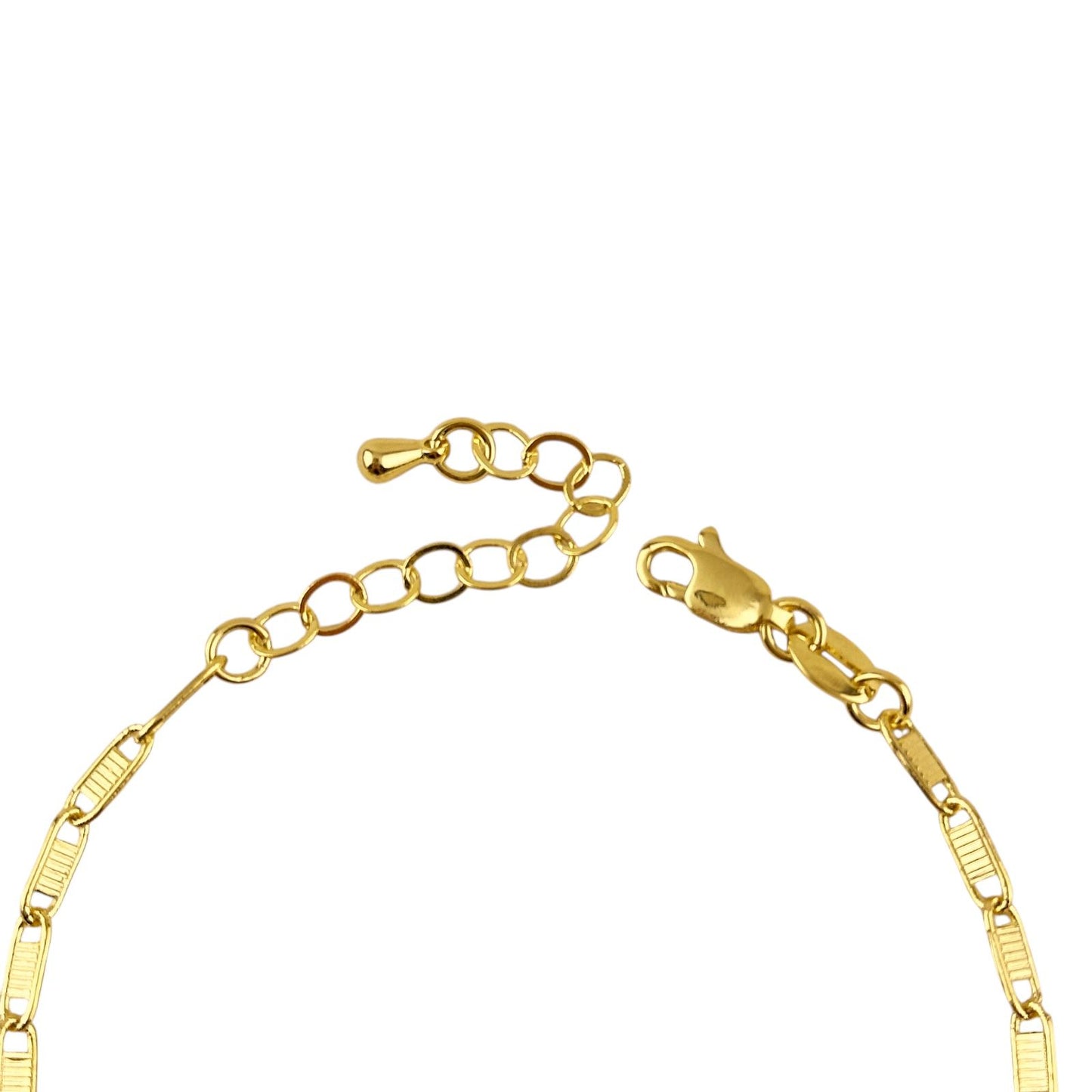 Textured Plate Link Chain 18K Gold Filled Bracelet