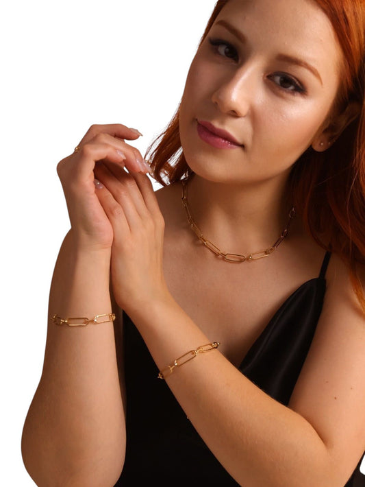 Chunky Paperclip Link Chain 18k Gold Filled Necklace
