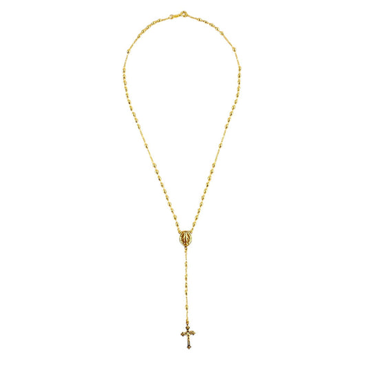 3.3mm Beads Rosary 18k Gold Filled Necklace