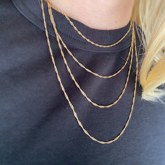 1.7mm Singapore Chain 18k Gold Filled Necklace