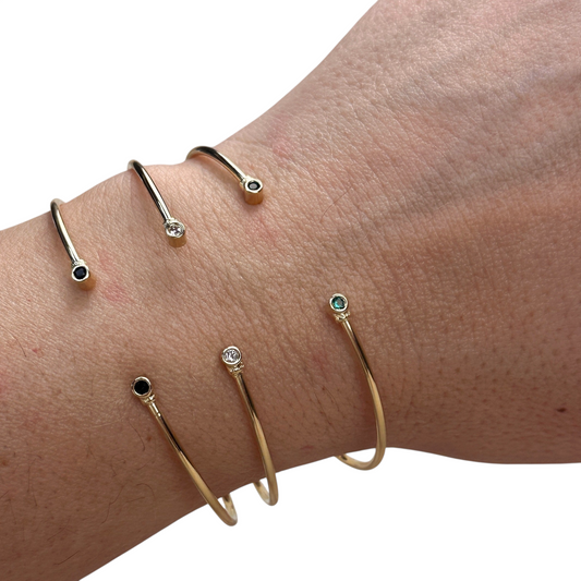 CZ Open Cuff 18k Gold Filled Bracelet