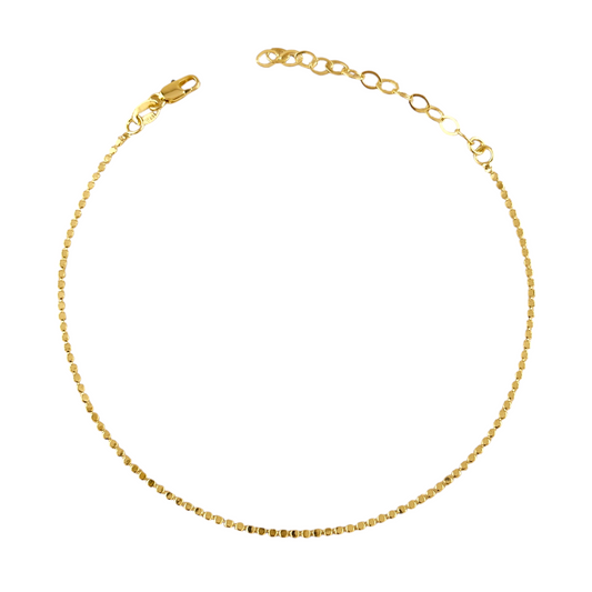 1.5mm Flat Disc Chain 18k Gold Filled Anklet