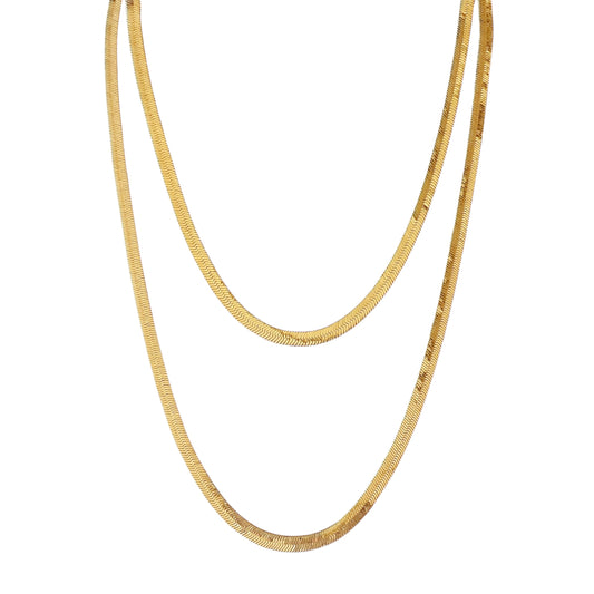 6mm Herringbone Chain 18k Gold Filled Necklace