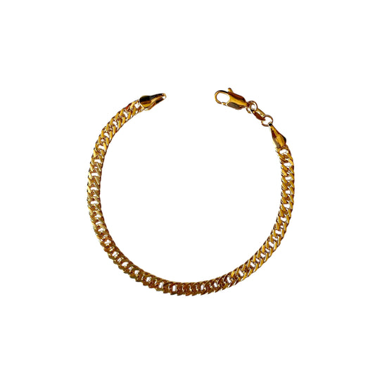 4mm Curb Chain 18k Gold Filled Bracelet