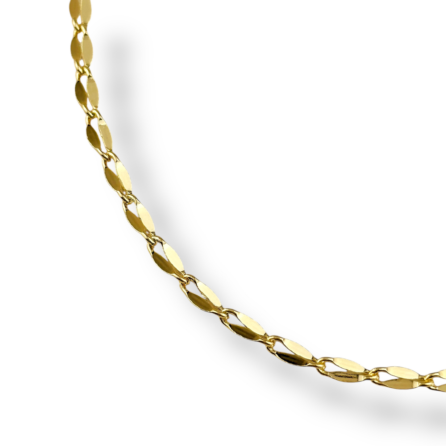 3mm Lip Chain 18k Gold Filled Necklace