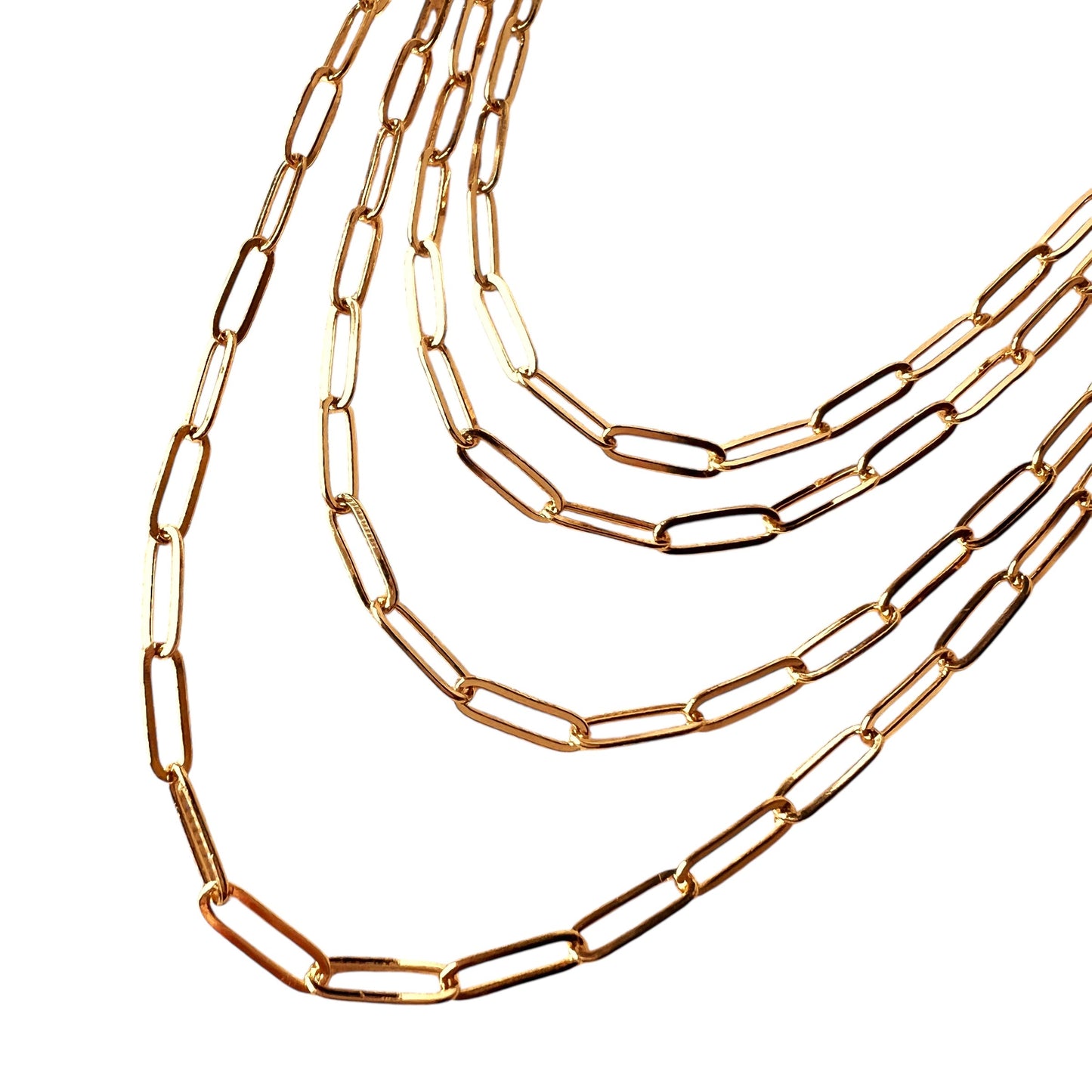 4.5mm Classic Paperclip Link Chain 18k Gold Filled Necklace