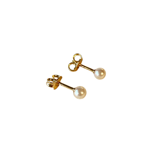 4mm Classic Pearl Stud 18k Gold Filled Earrings