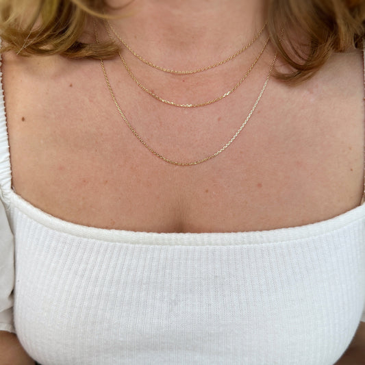 0.9mm Link Chain 18K Gold Filled Necklace