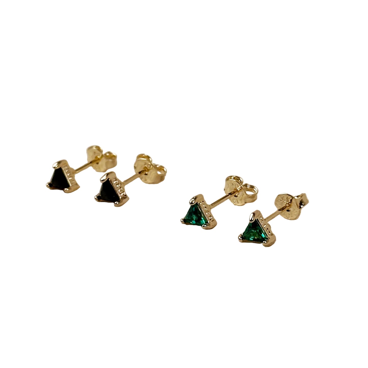 5mm CZ Triangle Stud 18K Gold Filled Earrings