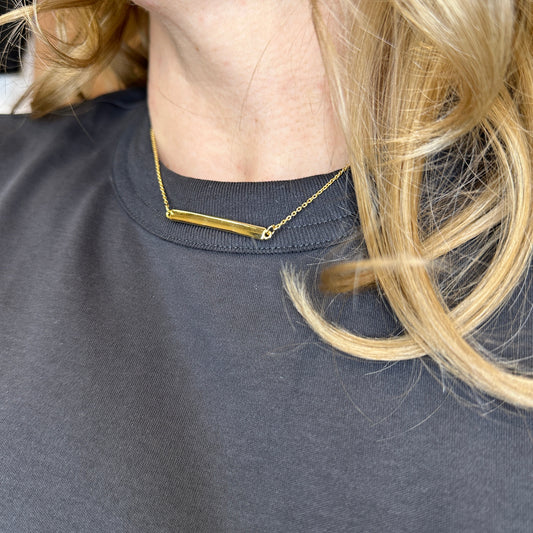 Polished Bar 18K Gold Filled Necklace