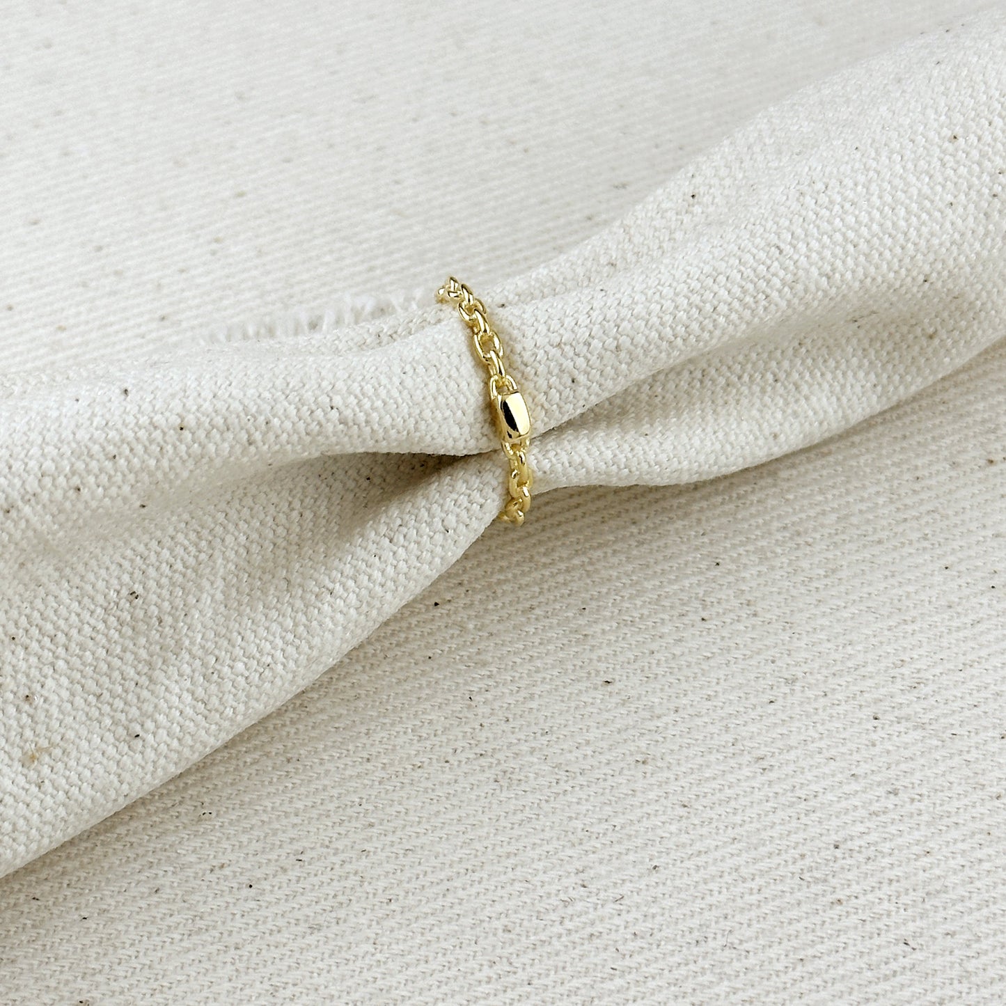 Cable Link Chain 18k Gold Filled Ring