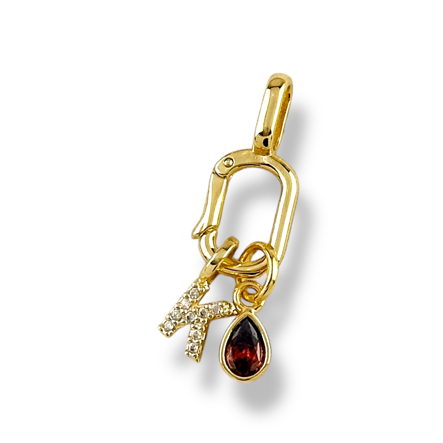 18k Gold Filled Birthstone Bezel Drop Charm