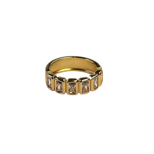 CZ Baguette Band 18k Gold Filled Ring