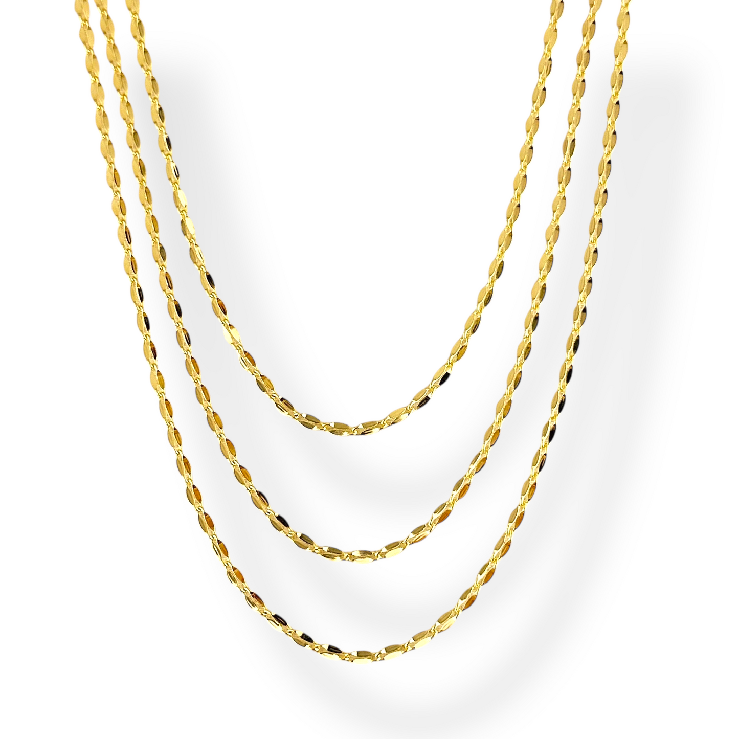 3mm Lip Chain 18k Gold Filled Necklace
