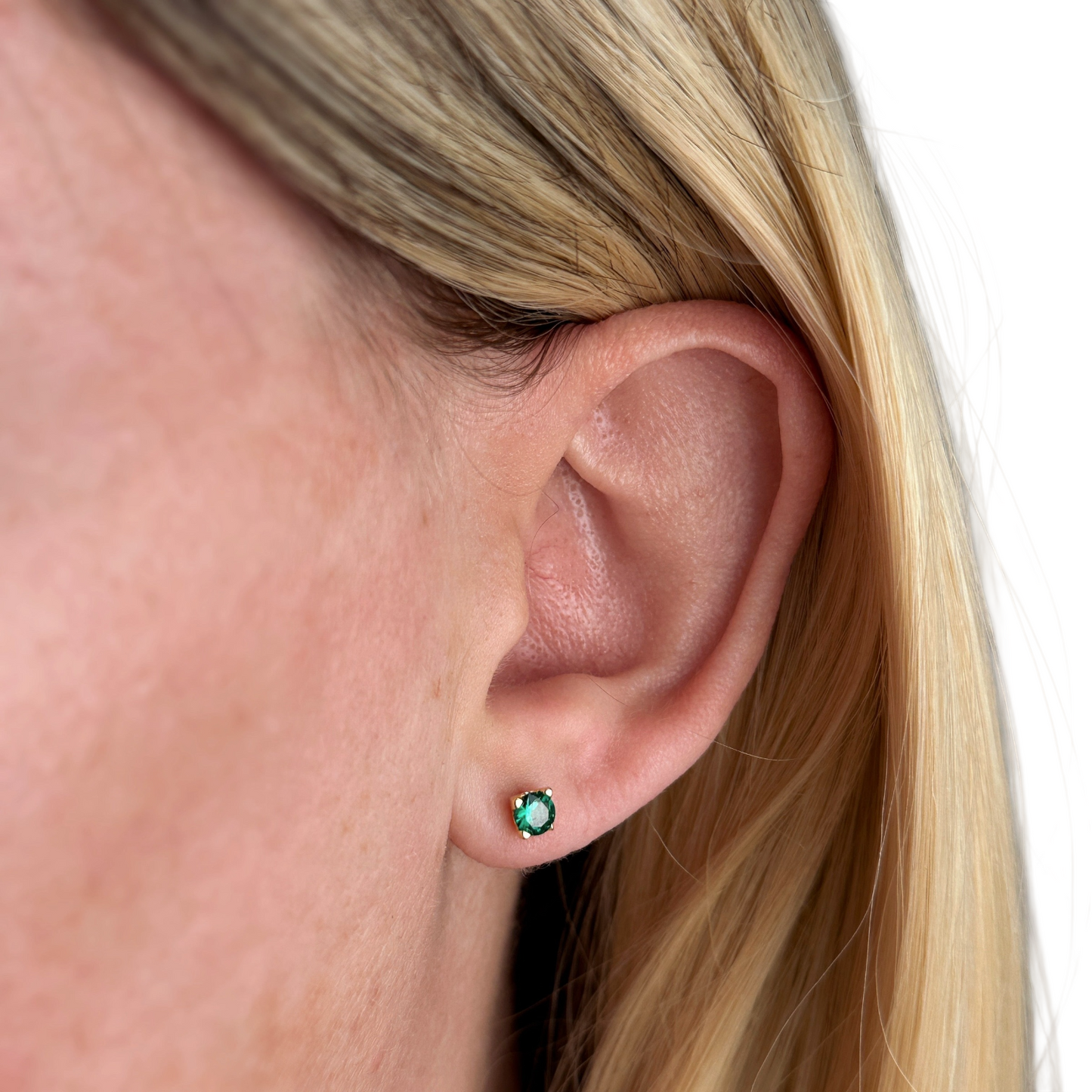 4mm Colored CZ Stud 18k Gold Filled Earrings