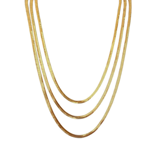 4mm Herringbone Chain 18k Gold Filled Necklace