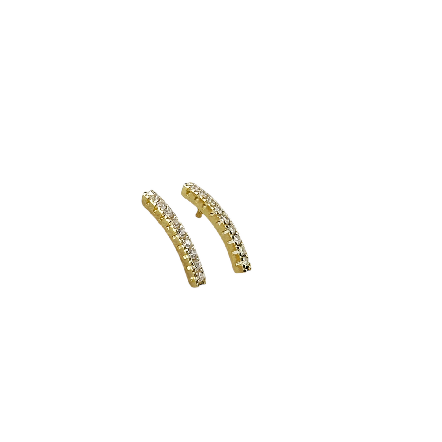 CZ Bar Stud 18k Gold Filled Earrings