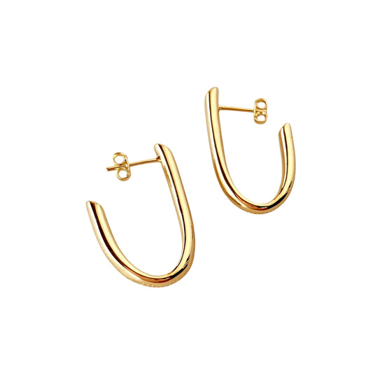 30mm J Open Hoop 18k Gold Filled Earrings
