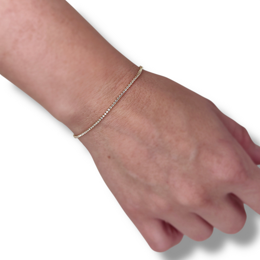 1.2mm CZ 18k Gold Filled Riviera Bracelet