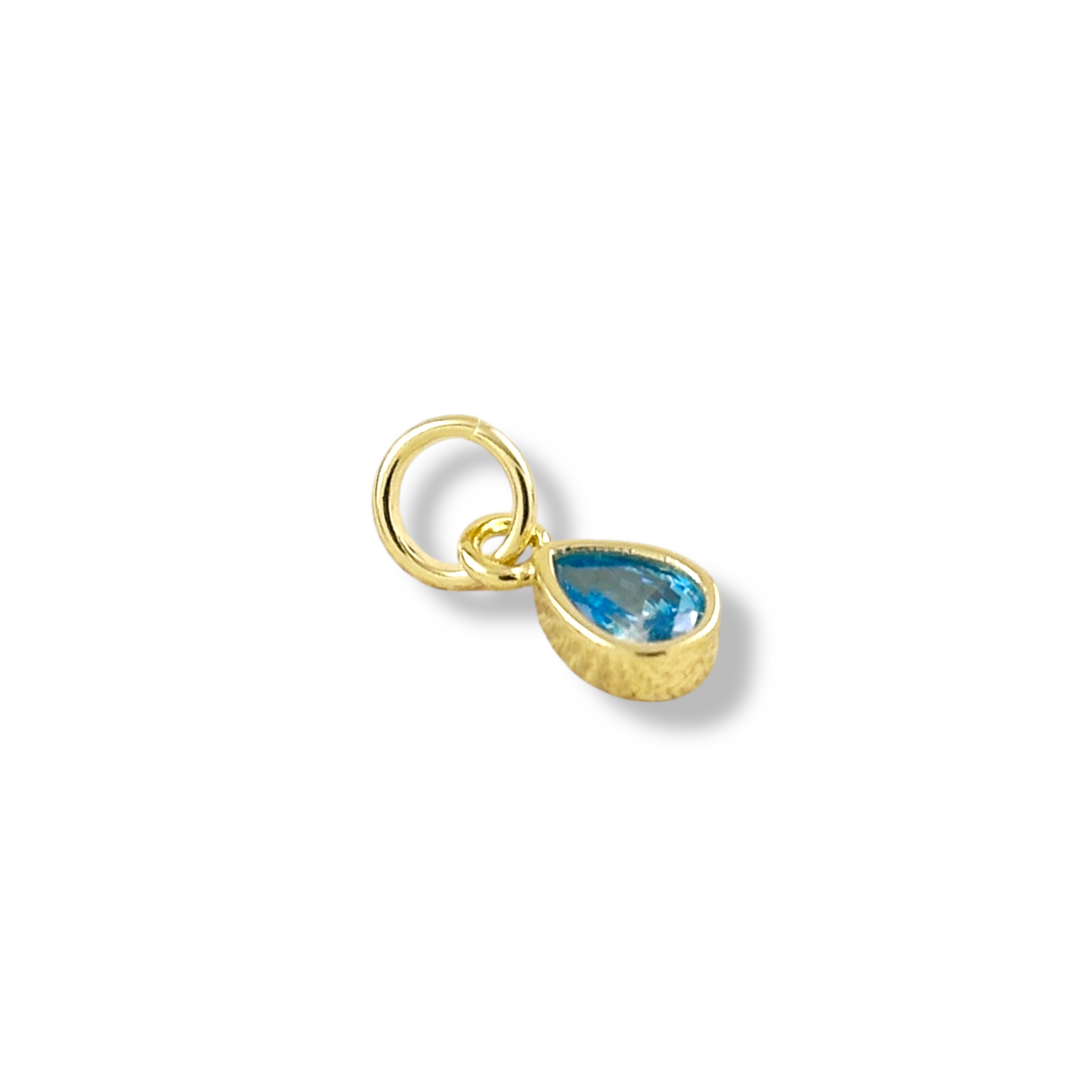 18k Gold Filled Birthstone Bezel Drop Charm