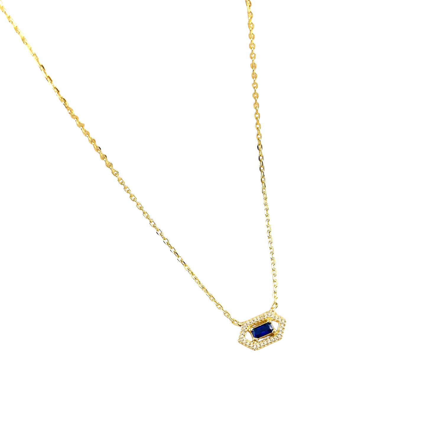Baguette Birthstone Pendant 18k Gold Filled Necklace