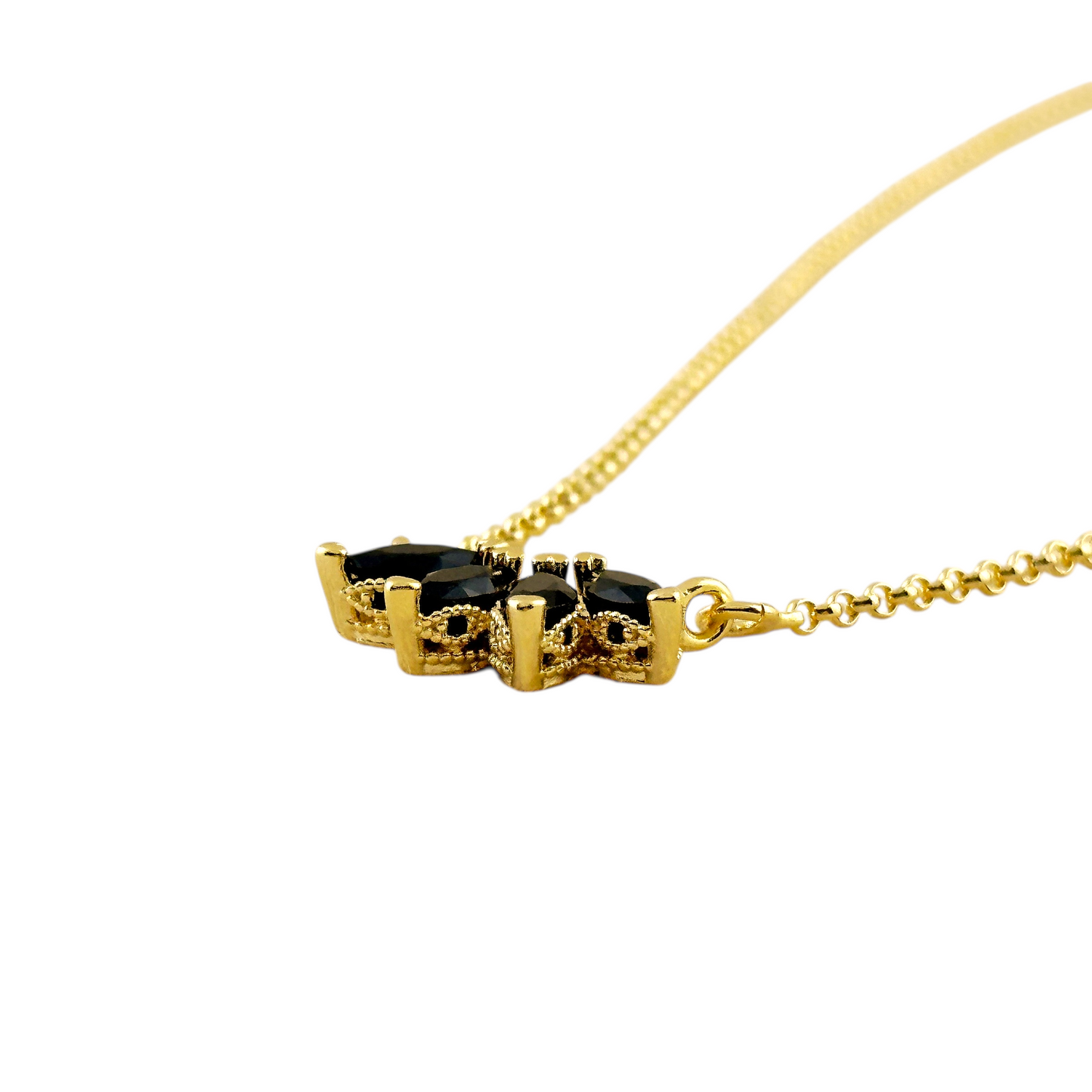 Lotus Flower CZ Pendant 18k Gold Filled Necklace