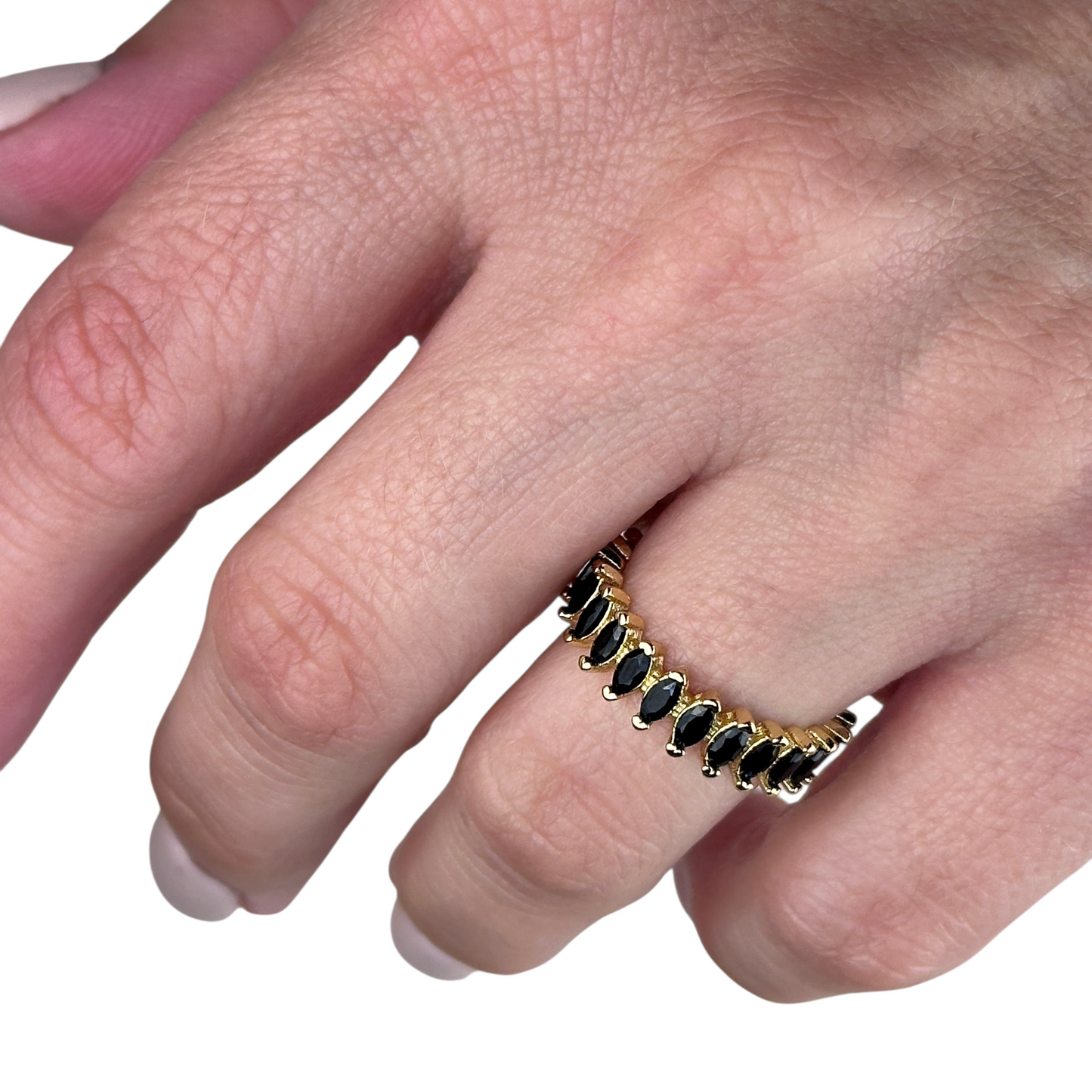 CZ Marquise Eternity Band 18k Gold Filled Ring