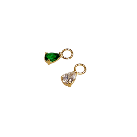 CZ Mini Teardrop Charm 18k Gold Filled Earring