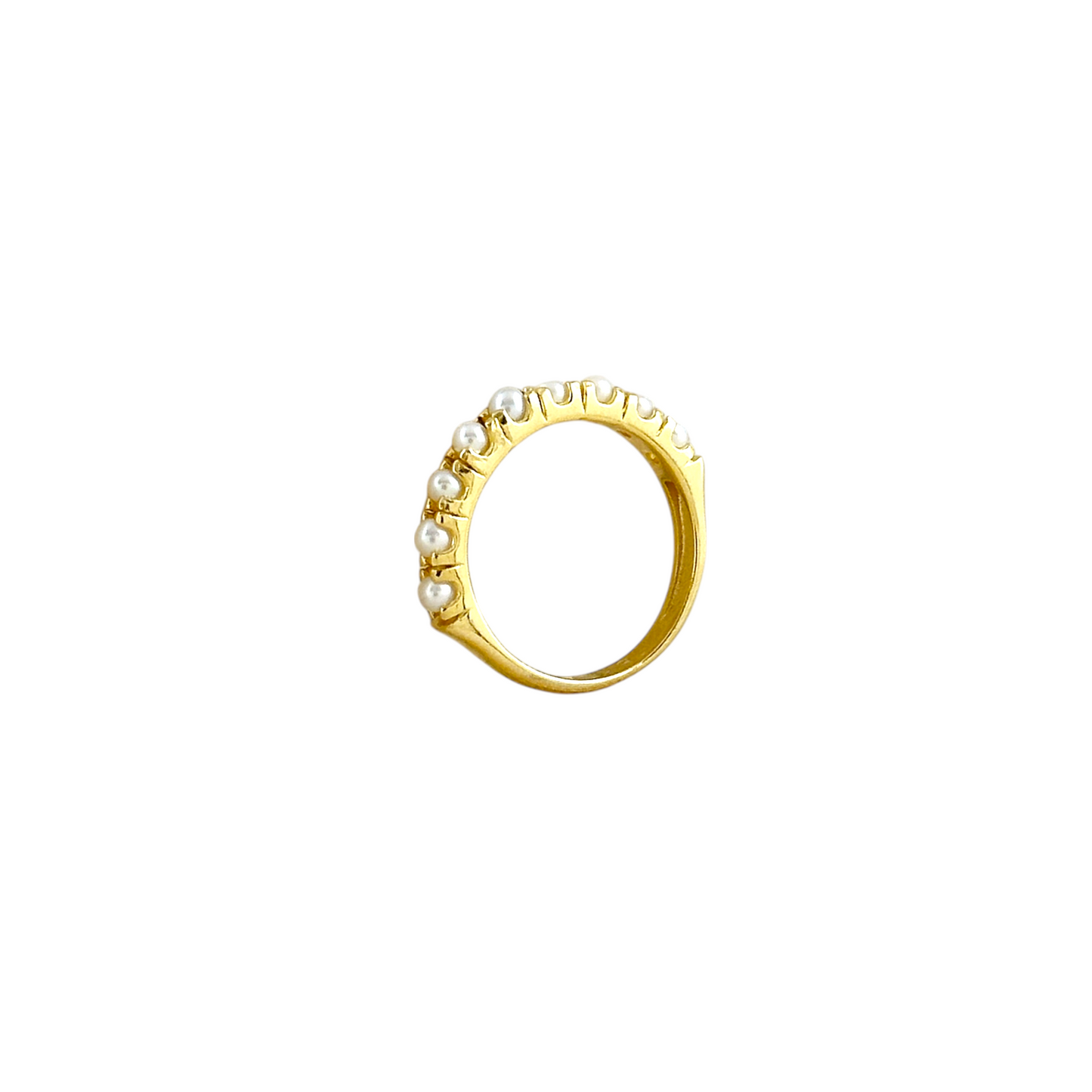 Freshwater Pearl Band 18k Gold Filled Ring