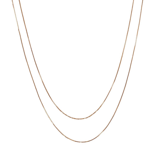 0.85mm Box Chain 18k Gold Filled Necklace