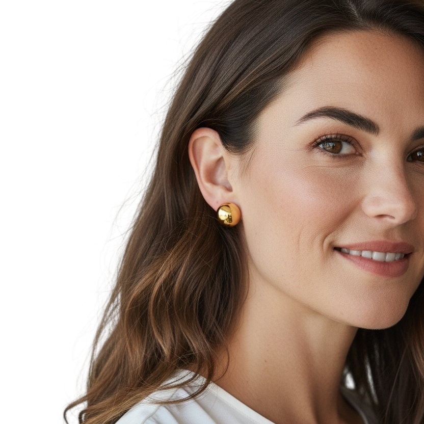 12mm Ball Stud18K Gold Filled Earrings