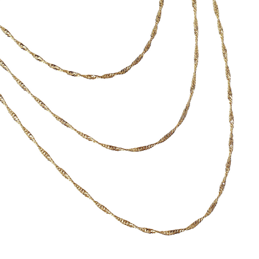 1.7mm Singapore Chain 18k Gold Filled Necklace