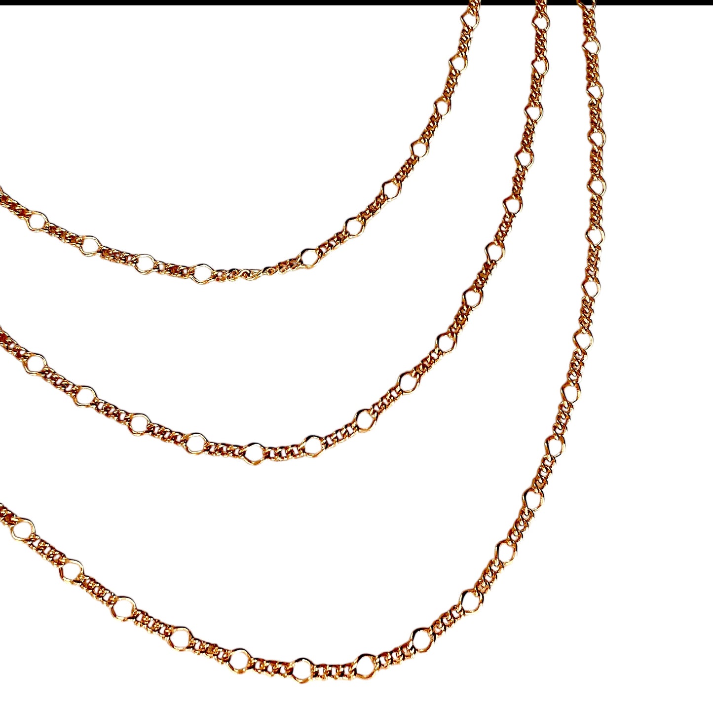 Rounded Figaro Link Chain 18k Gold Filled Necklace