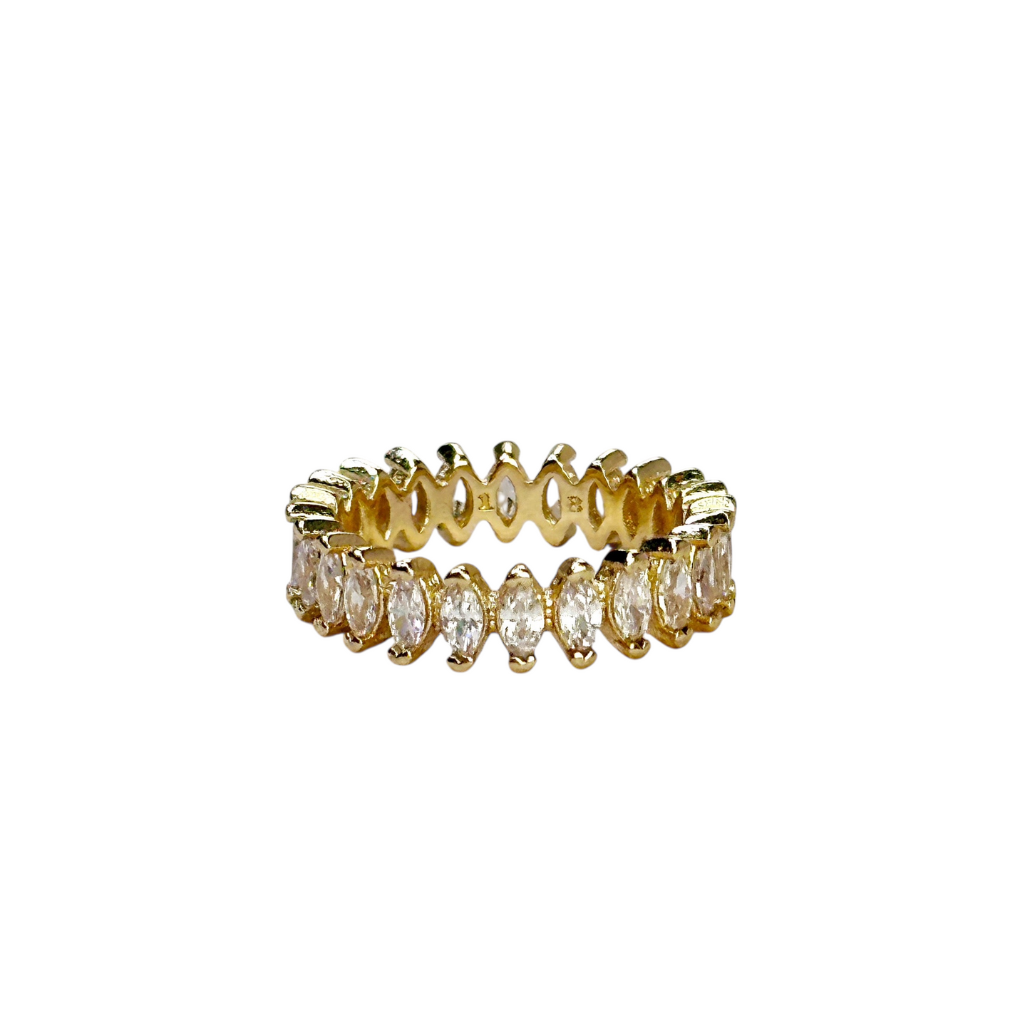CZ Marquise Eternity Band 18k Gold Filled Ring
